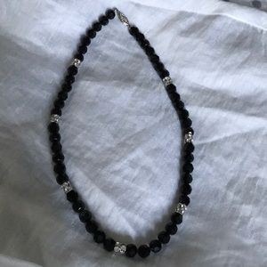 Black Jet with rhinestones necklace